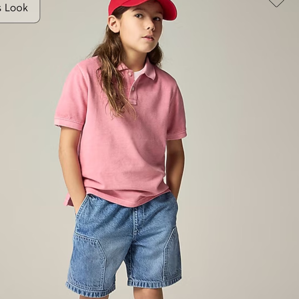 Crewcuts Kids Washed Pique Polo Shirt Boys Light Pink XXL